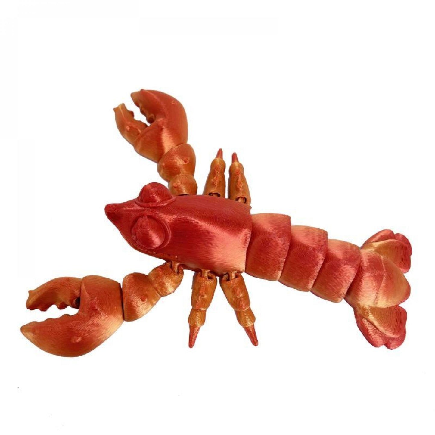 Red And Gold Cartoon Lobster 3D Printed Figurine