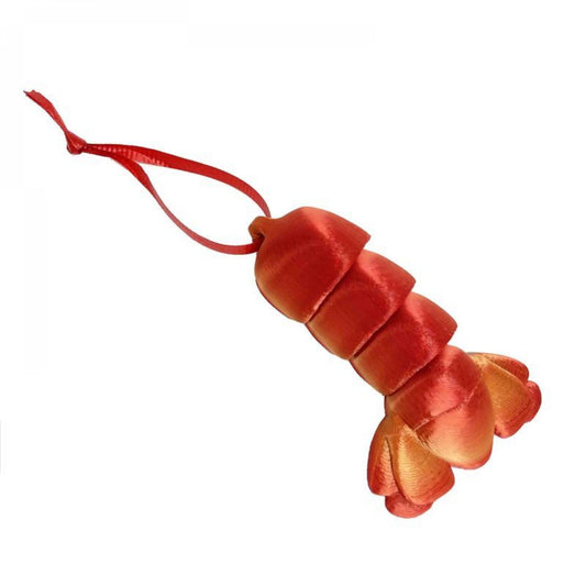 3D Printed Red And Gold Long Lobster Tail Ornaments