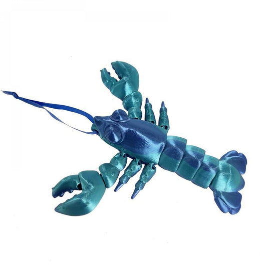 Blue Cartoon Lobster 3D Printed Ornaments