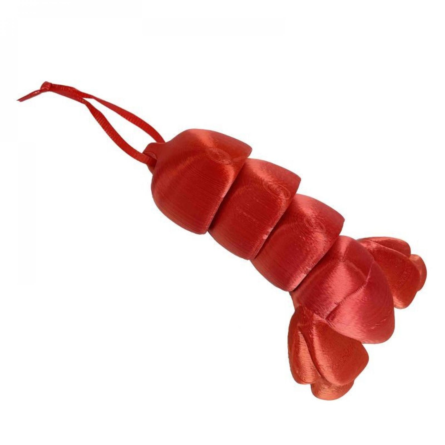 3D Printed Red Gold Lobster Tail Figurine