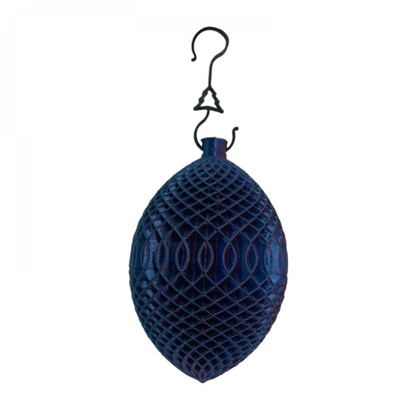 3D Printed Blue Pattern Egg Shaped Ornaments