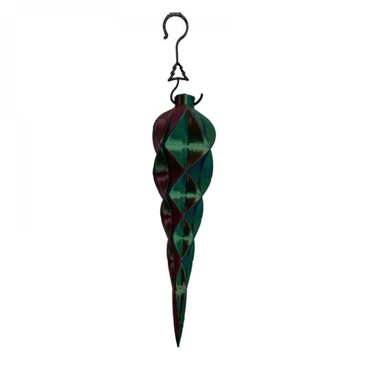 3D Printed Red And Green Icicles Shaped Ornaments