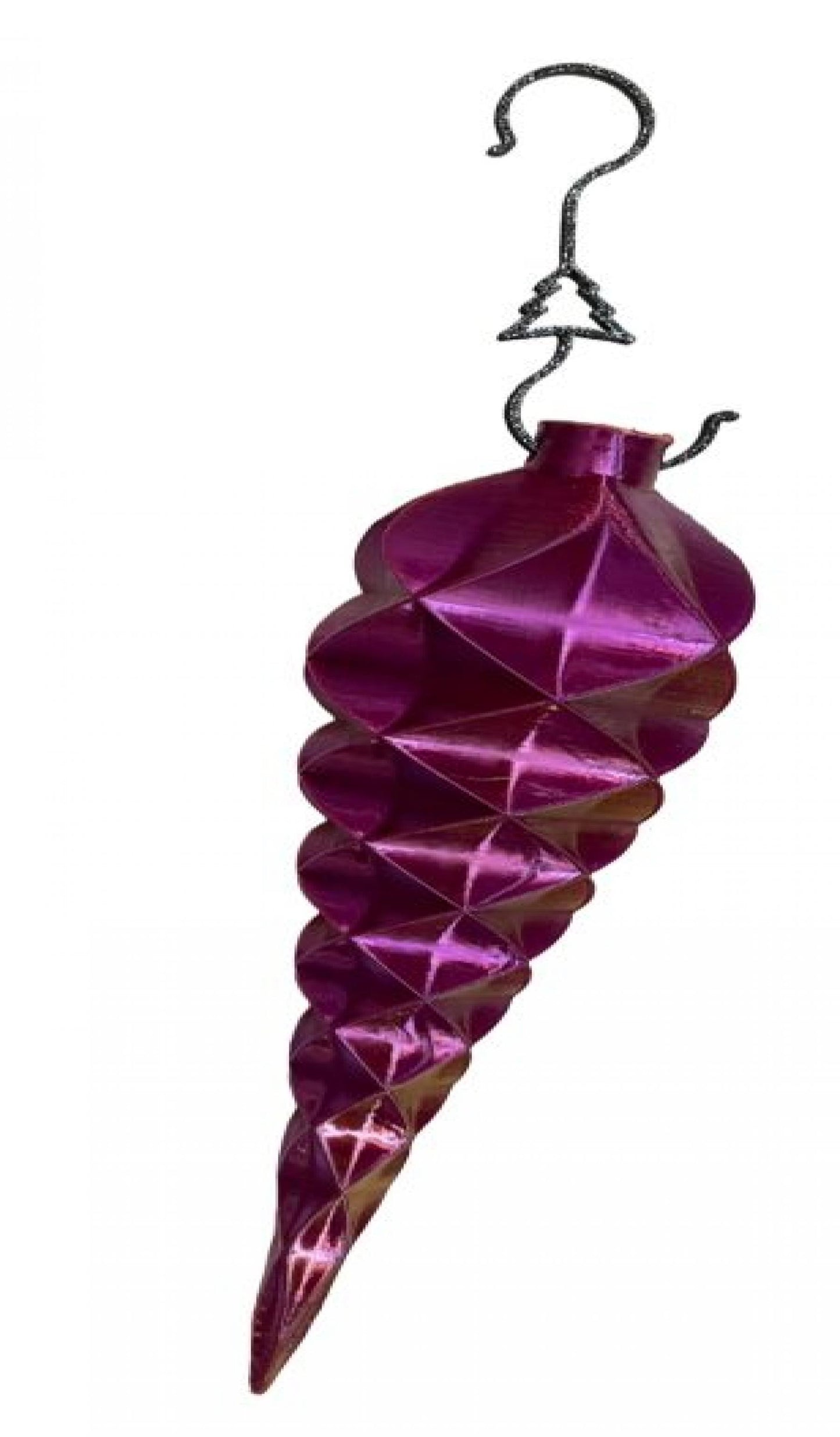 3D Printed Purple Icicle Shaped Ornaments