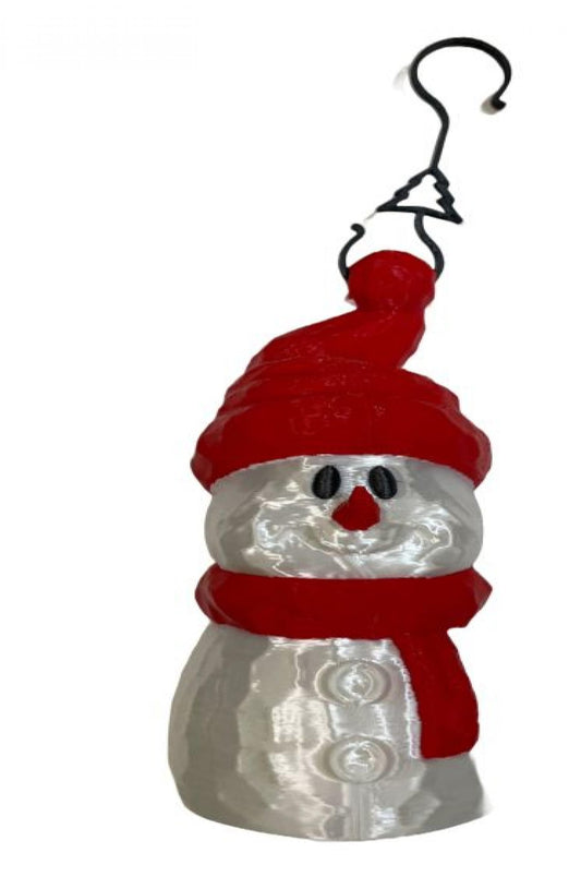 3D Printed Snowman In A Red Cap And Scarf Ornaments