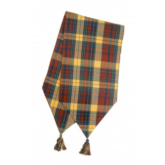 13x54" Sunset Check Pattern With Tassels Table Runner