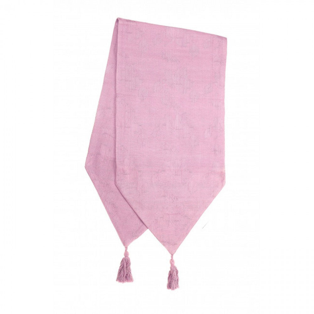 13x54" Dusty Rose With Tassels Table Runner