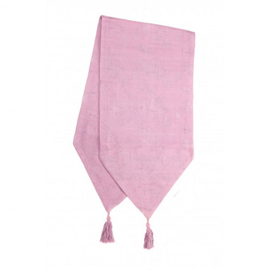 13x54" Dusty Rose With Tassels Table Runner