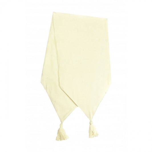 13x54" Ecru With Tassels Table Runner