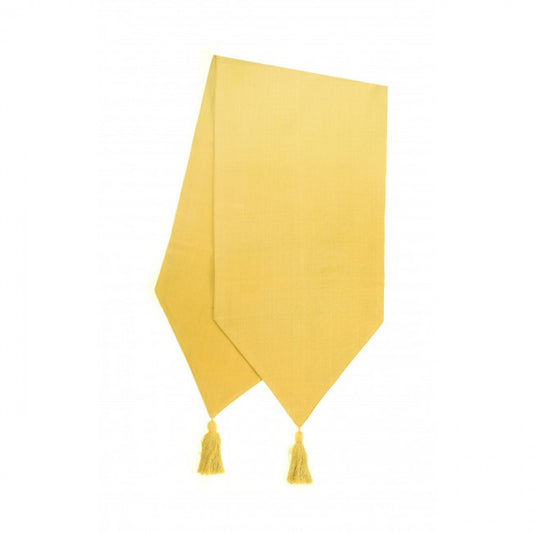 13x54" Golden Yellow With Tassels Table Runner