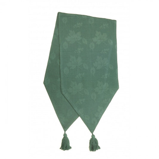 13x54" Hunter Green With Tassels Table Runner