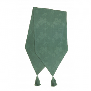 13x54" Hunter Green With Tassels Table Runner