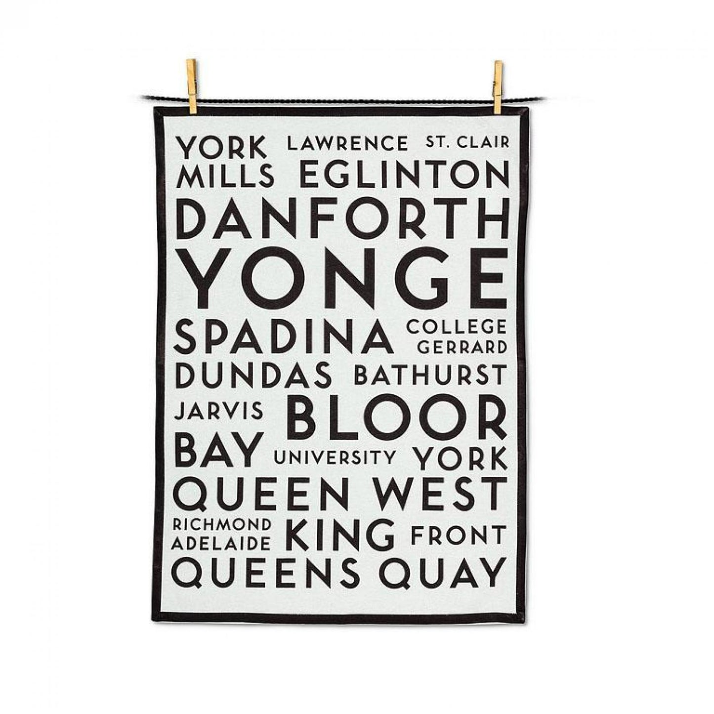 Set of 12 Toronto Street Names Tea Towel