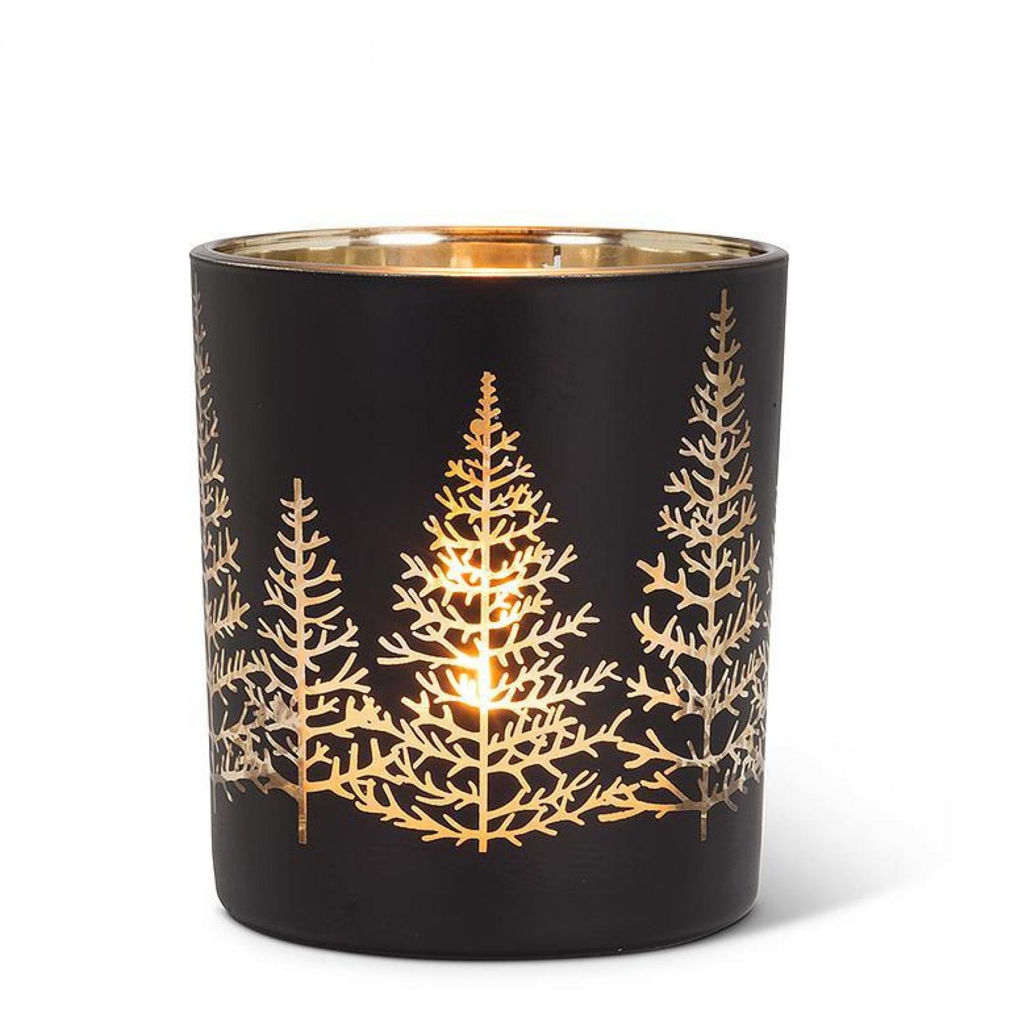 Black With Gold Tree Tealight Candle Holder