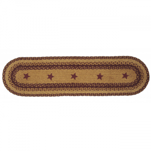 Braided With Burgundy Stars Table Runner