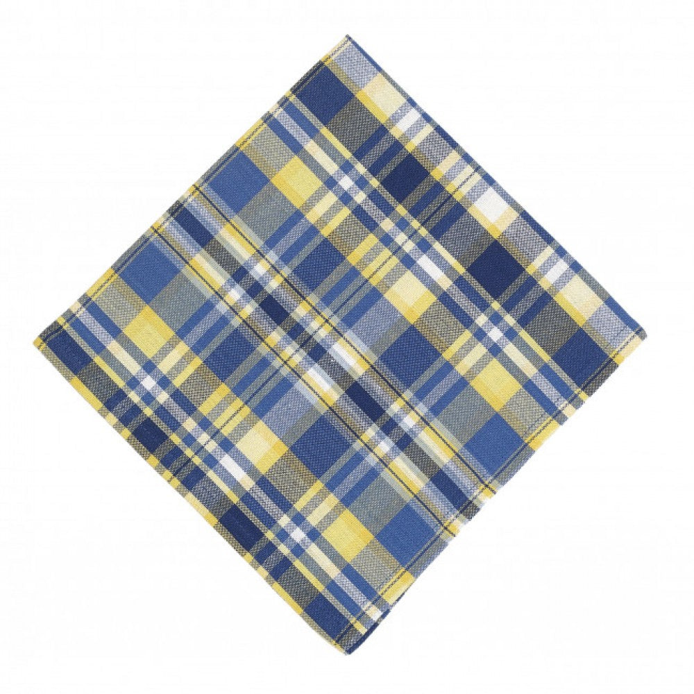 Set of  4 Bluestone Check Pattern Napkin