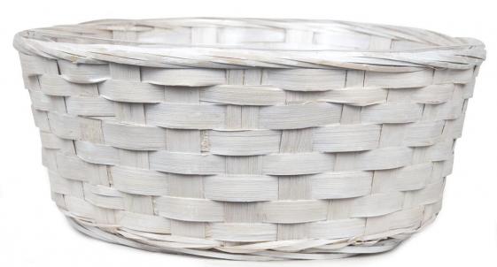 12X4"H Whitewash Woven Basket