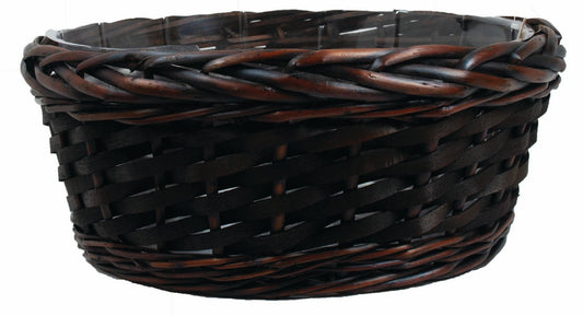 5.5"H Mahogany Brown Wicker Basket