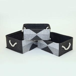 Set Of 3 Triangle Pattern With Rope Handles Boxes