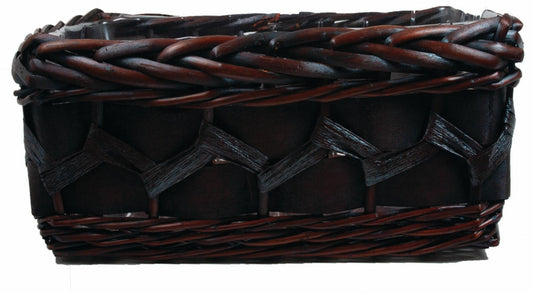 6.5"H Mahogany Brown Wicker Basket