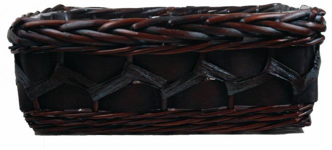 6.5"H Mahogany Brown Wicker Basket