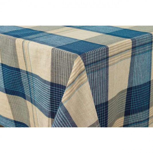 36x36" Sand Blue Check Pattern Tablecloth
