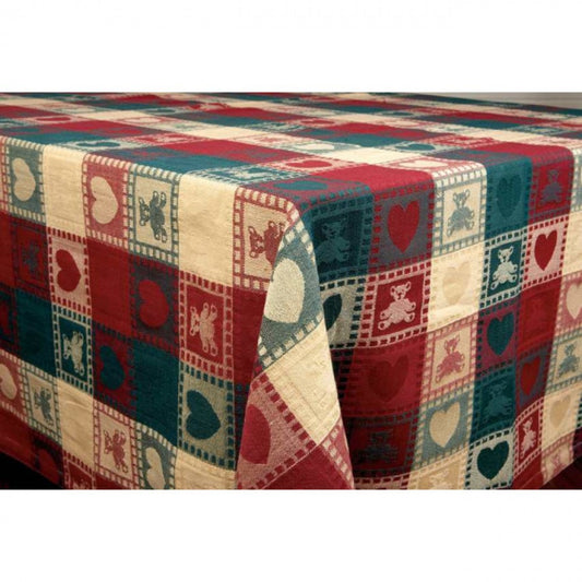 52x52" Teddy Bears & Hearts Tablecloth