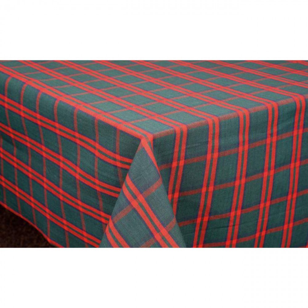 52x72" Belvedere Green Check Pattern Tablecloth