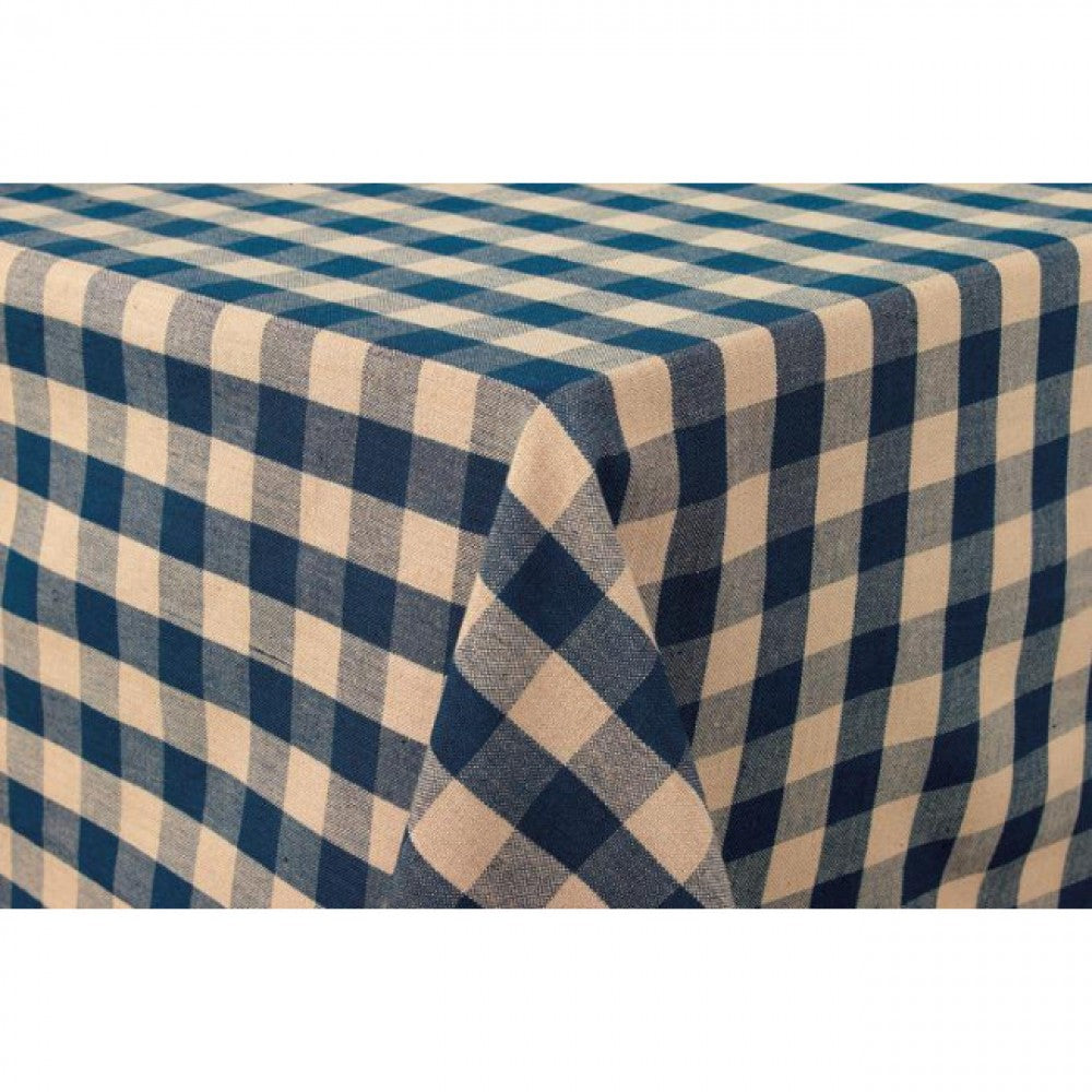 36x36" Navy Check Pattern Tablecloth