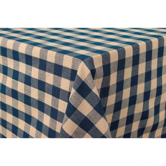 36x36" Navy Check Pattern Tablecloth