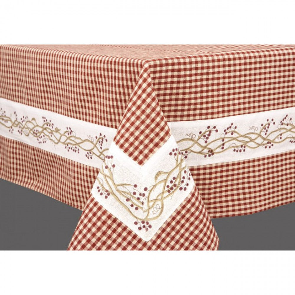 36x36" Berryvine Burgundy Check Pattern Tablecloth
