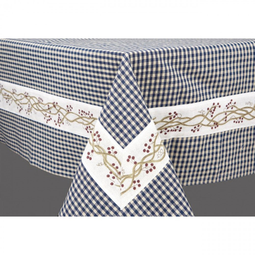 36x36" Berryvine Navy Check Pattern Tablecloth