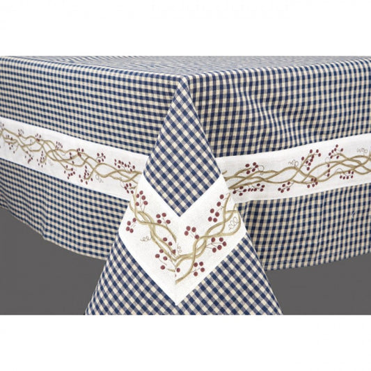 36x36" Berryvine Navy Check Pattern Tablecloth