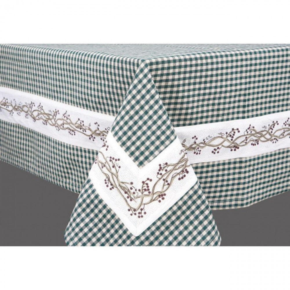 36x36" Berryvine Green Check Pattern Tablecloth