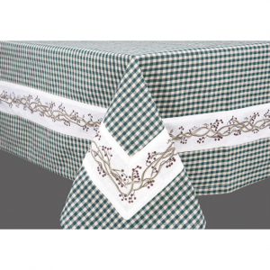 36x36" Berryvine Green Check Pattern Tablecloth