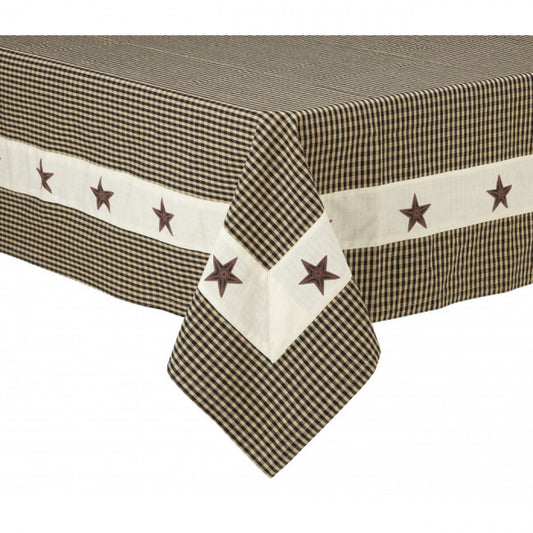 36x36" Black Checks With Star Trim Tablecloth