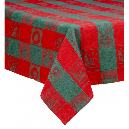 52x72" Christmas Patterns On Checks Tablecloth