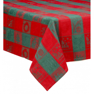 52x72" Christmas Patterns On Checks Tablecloth