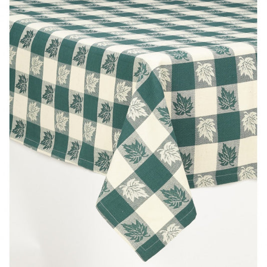 Green & White Leaves Tablecloth