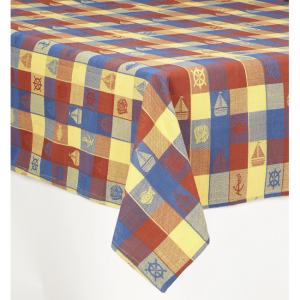 Multicolor Nautical Theme Checked Tablecloth