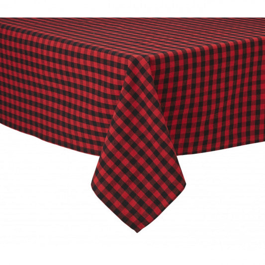 52x52" Red And Black Buffalo Check Tablecloth