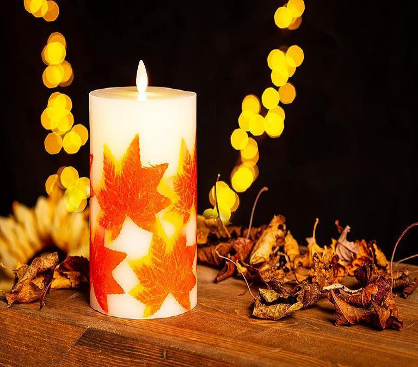 Reallite Flameless Maple Leaf Candle