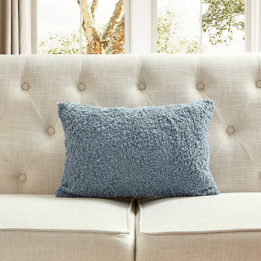 Blue Boucle With Featherdown Insert Pillow