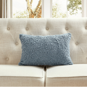 Blue Boucle With Featherdown Insert Pillow