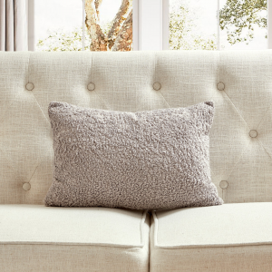 Light Gray Boucle With Featherdown Insert Pillow