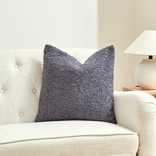 Square Gray Boucle With Featherdown Insert Pillow