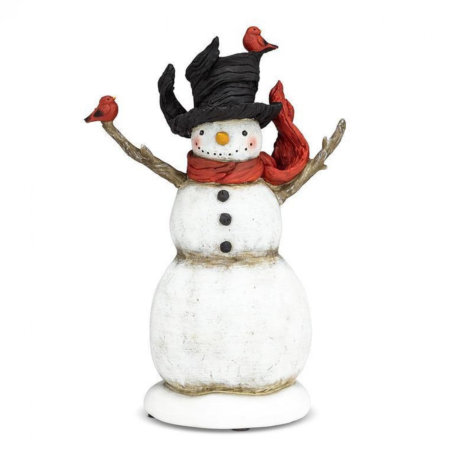 Snowman With Cardinals Figurine