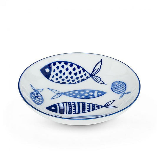 Round Shallow Fish Pattern Dish