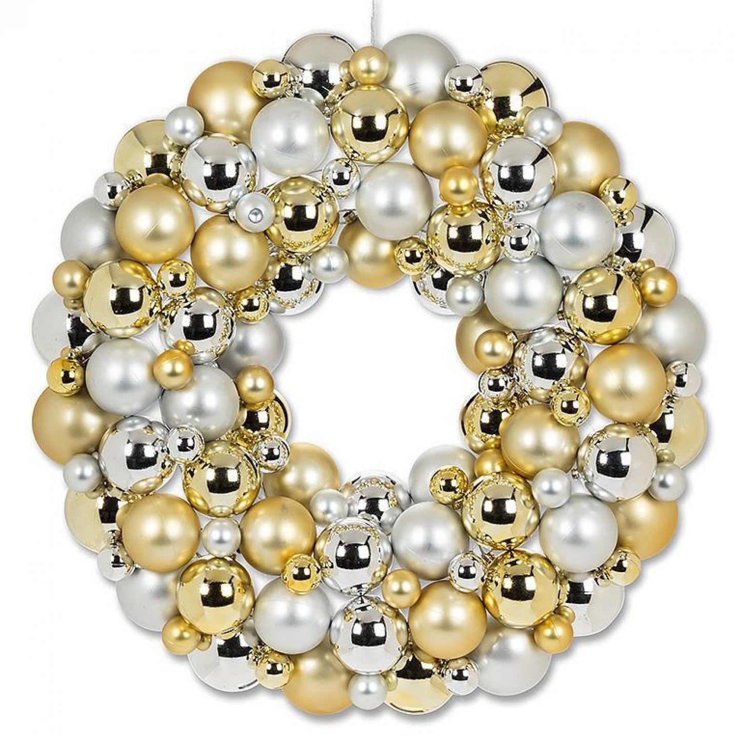 Gold And Silver Ball Ornaments Wreath