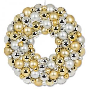 Gold And Silver Ball Ornaments Wreath