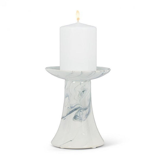 Marble Look Pillar Candle Holder